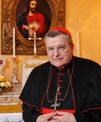 Cardinal Burke at the altar of the church of Our Lady of Guadalupe Shrine in La Crosse, Wisconsin.