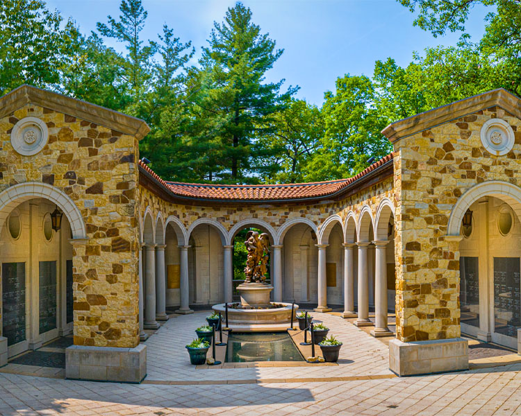 Exterior of the Memorial to the Unborn at Our Lady of Guadalupe Shrine in La Crosse, Wisconsin.