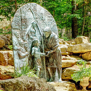 Statue of Saint Joseph the Workman at Our Lady of Guadalupe Shrine in La Crosse, Wisconsin.