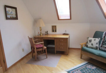 Desk area in the bedroom at St. Joseph's Farm, Holy Angels Guest House in Westby, Wisconsin.