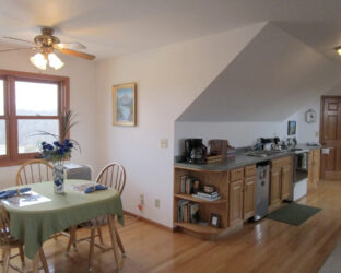 Kitchen and dining area at St. Joseph's Farm, Holy Angels Guest House in Westby, Wisconsin.