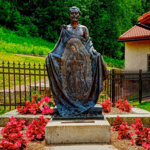 Statue of Lady Guadalupe appearing on the cloak of Juan Diego at Our Lady of Guadalupe Shrine in La Crosse, Wisconsin.