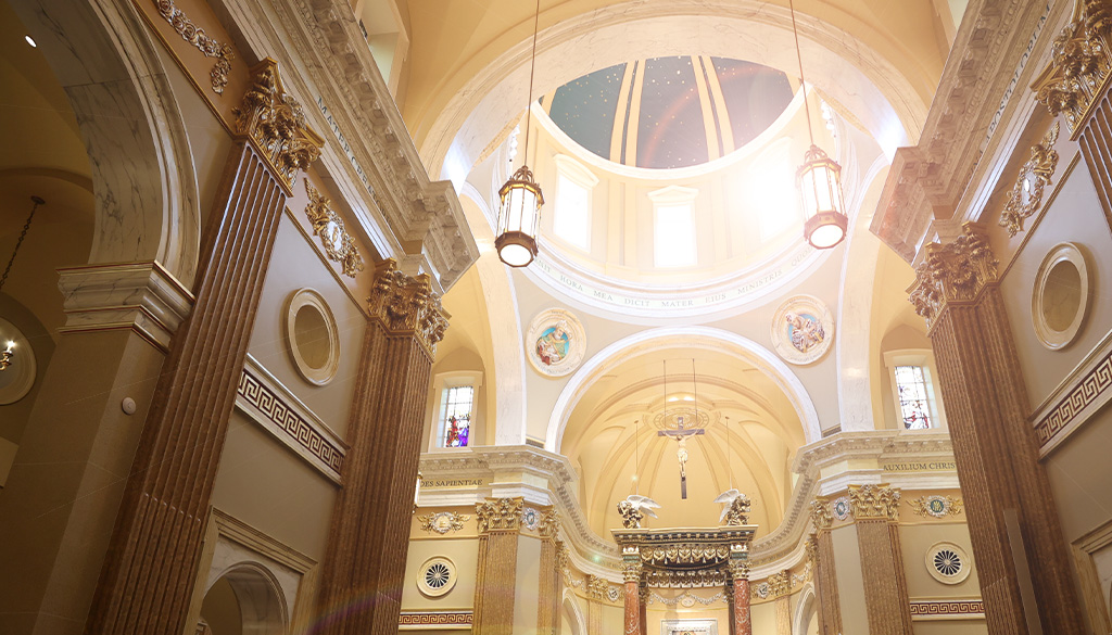 Light coming through Shrine Church windows