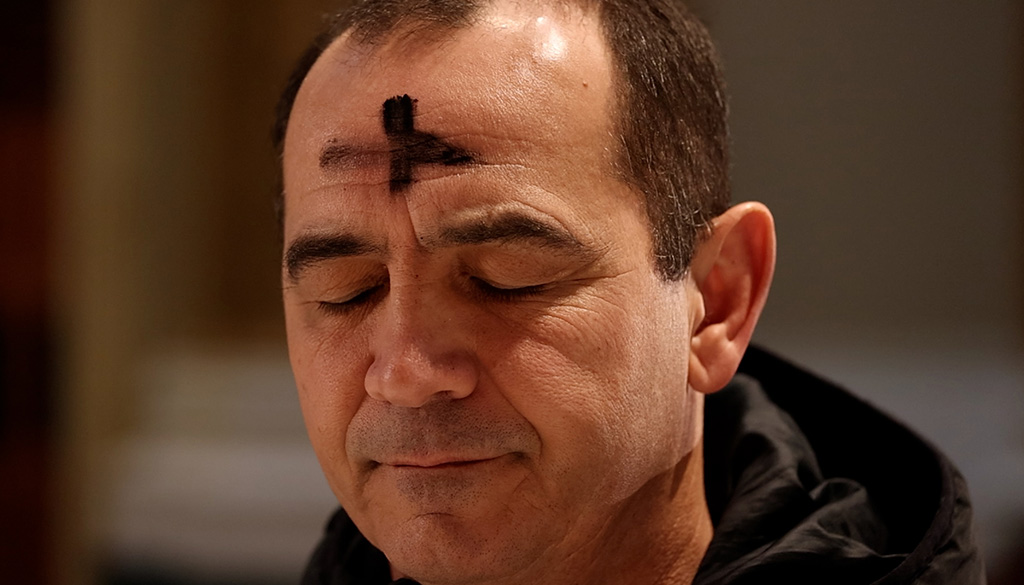 Ash Wednesday Ashes on the forehead