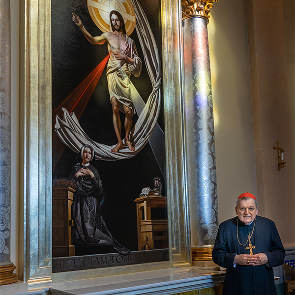 Cardinal Burke Saint Faustina Side Altar at the Shrine of Our Lady of Guadalupe La Crosse Wisconsin