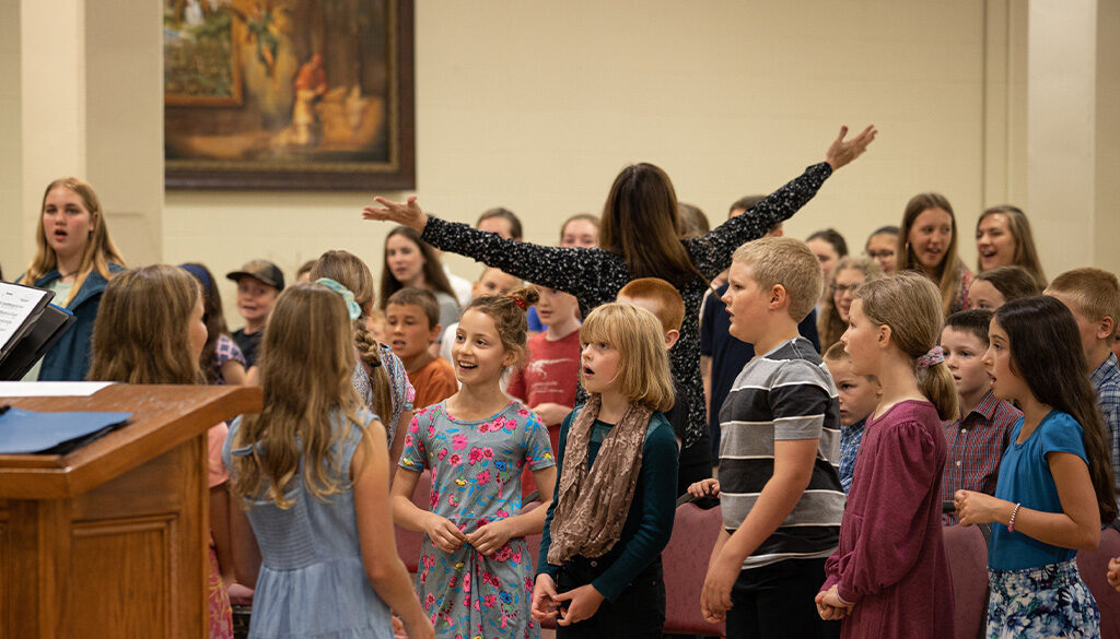 Children singing at chant camp