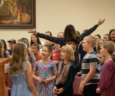 Children singing at chant camp