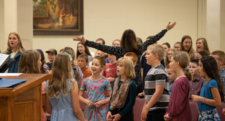 Children singing at chant camp