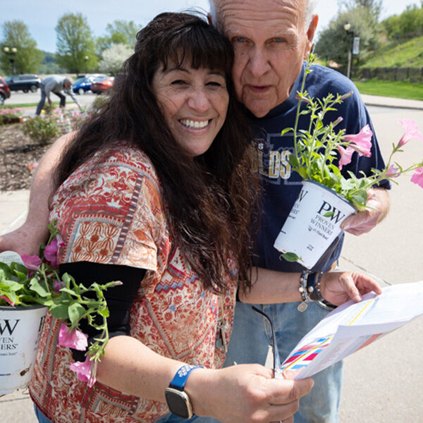 Joyful planting volunteers
