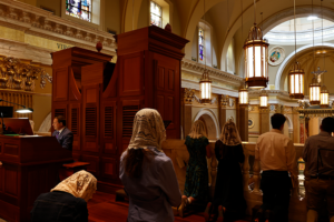 Chant Camp students in the Guadalulpe Shrine Choir Loft after Holy Communion