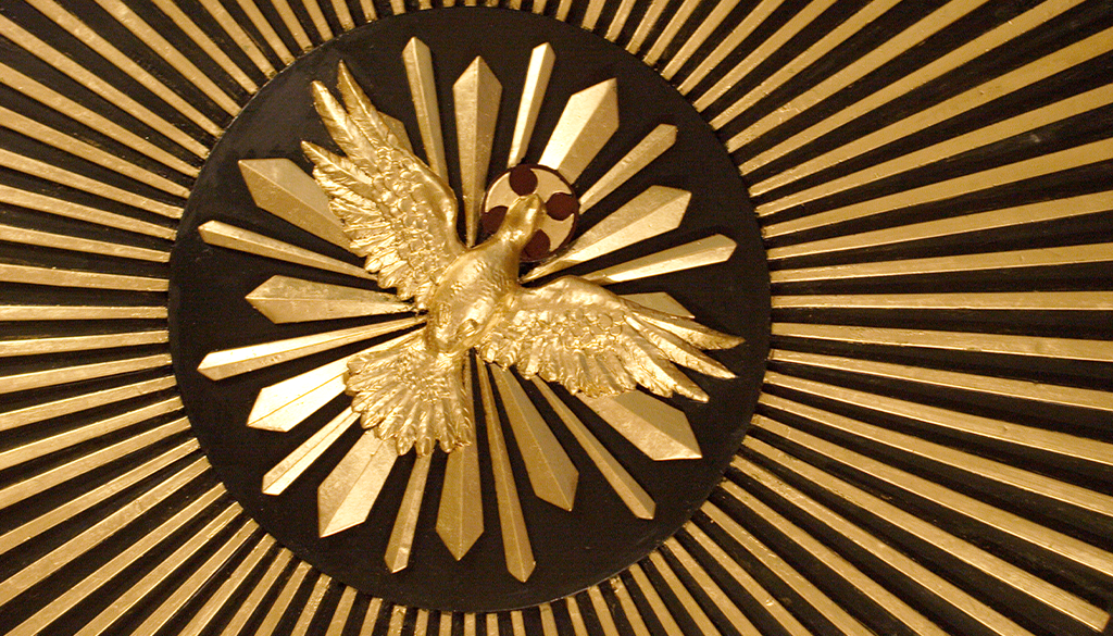 Holy Spirit represented as a dove in the Shrine Baldacchino