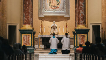 Monstance of the National Eucharistic Pilgrimage at the Guadalupe Shrine for Adoration