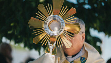 Image of Bishop Battersby with Monstrance and Holy Eucharist