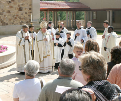 Cardinal Burke for the Shrine Dedication week in the Shrine Plaza