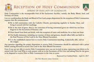 Reception of Holy Communion - Shrine Customs in English