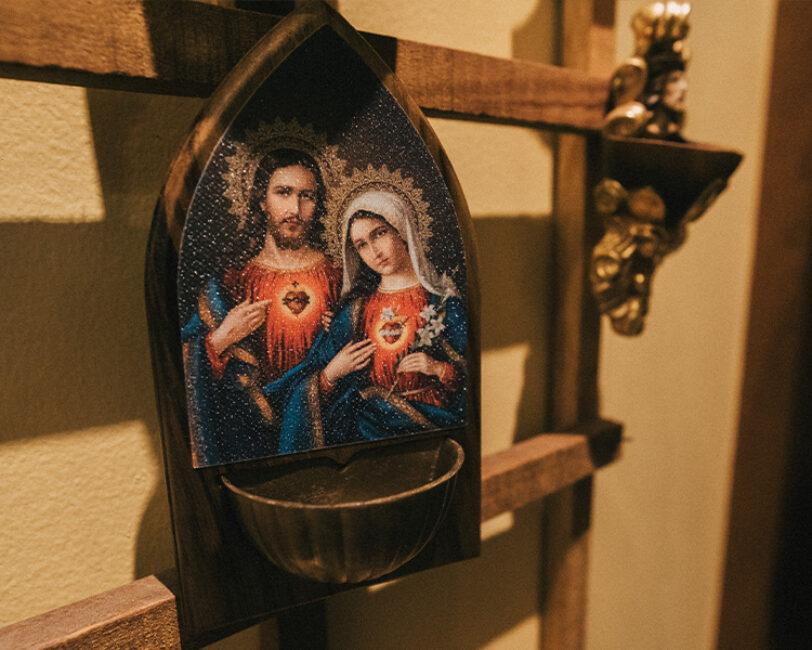 Holy water font Sacred and Immaculate Hearts Flores Gift Shop