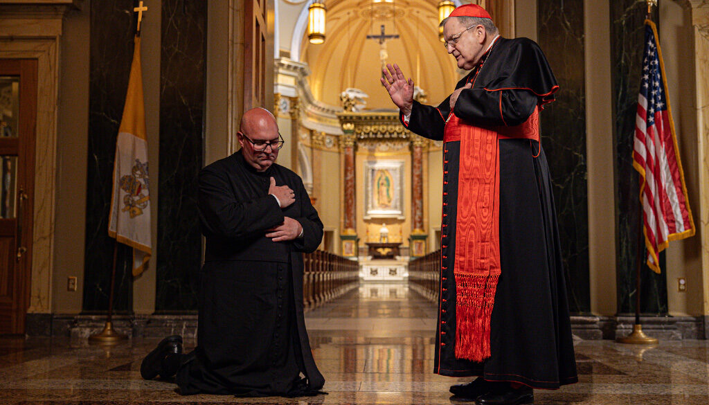 Cardinal Burke blessing Father Nemeth