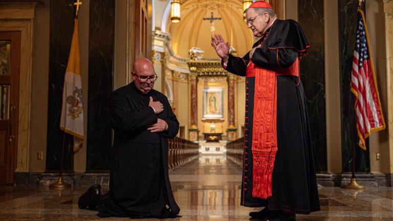 Cardinal Burke blessing Father Nemeth