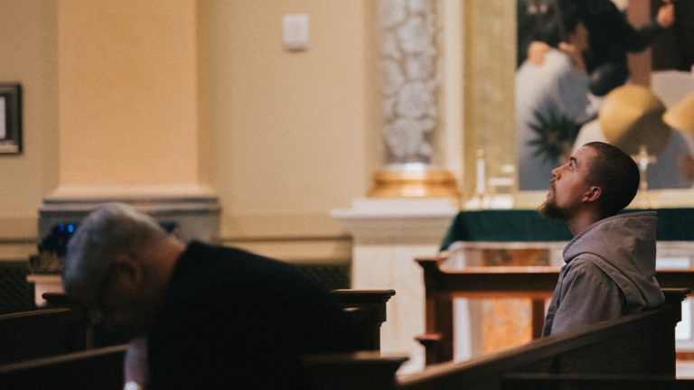 Priests in the Shrine Pews