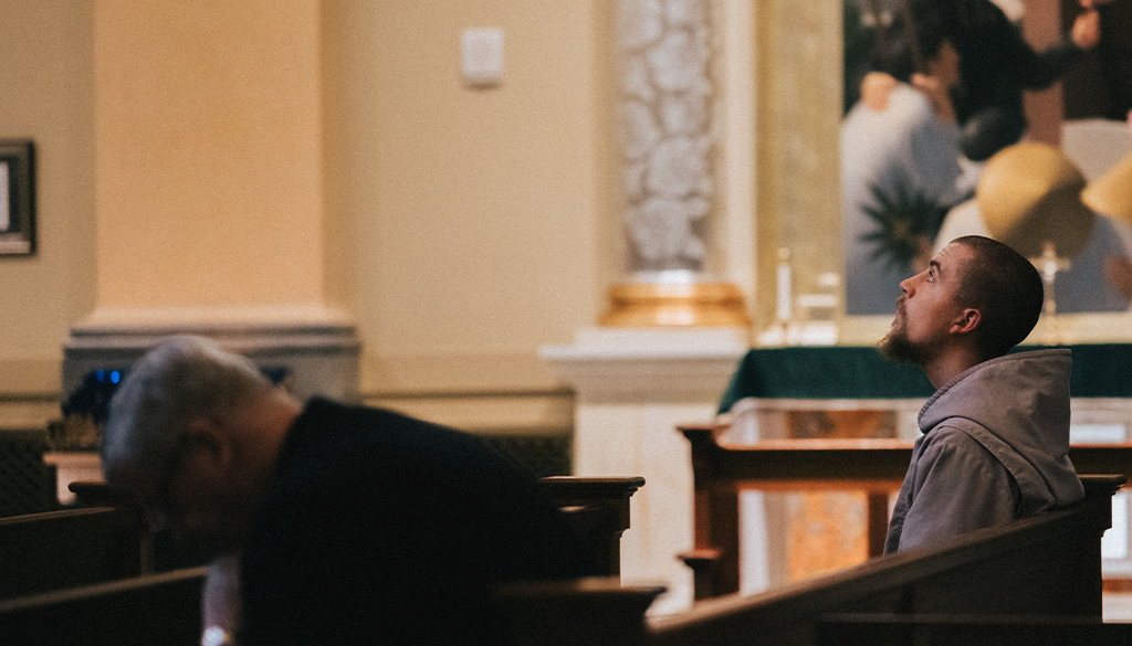 Priests in the Shrine Pews