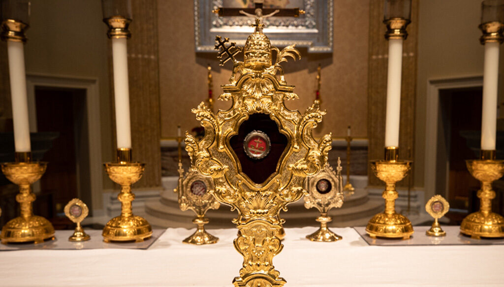 Relic of the True Cross in Reliquary at the Guadalupe Shrine in La Crosse