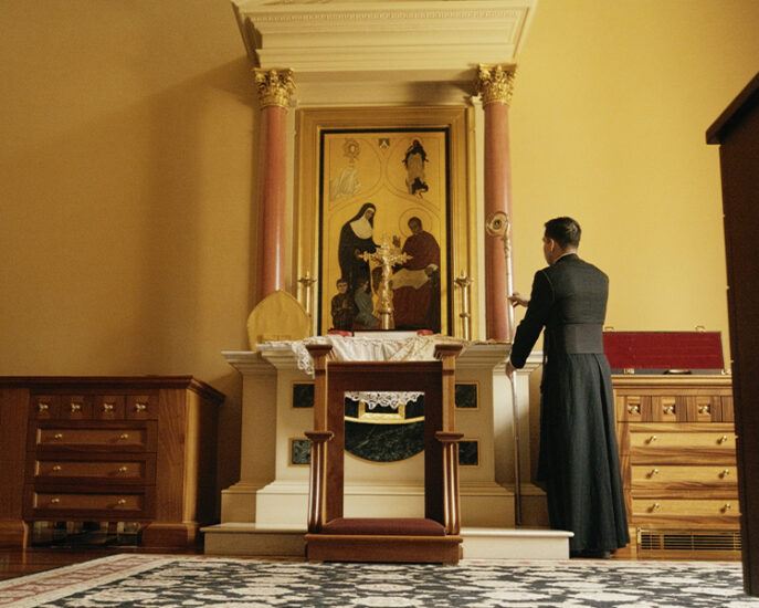 Cardinal Burkes Vestments being prepared for Pontfical Reqium Mass