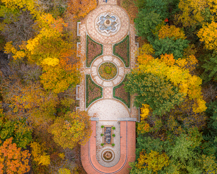 Memorial to the Unborn aerial view in the fall