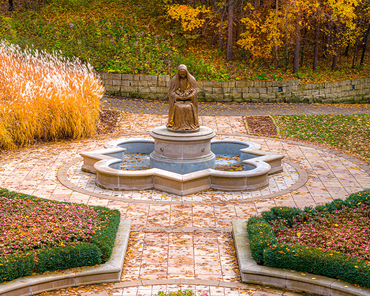 foggy morning in the Memorial to the Unborn