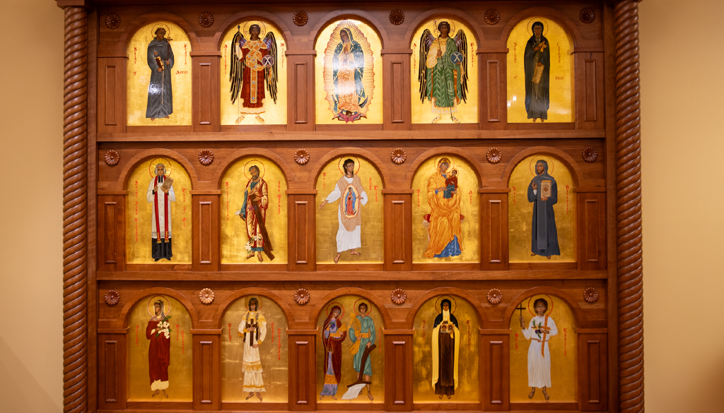 Painting of Icons in the Guadalupe Shrine Bookstore