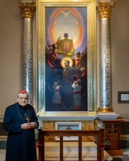 Blessed Miguel Pro Side Altar at Guadalupe Shrine in La Crosse with Cardinal Burke