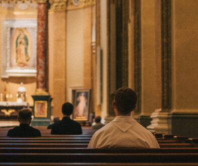 prayerful reflection after Mass in the Guadalupe Shrine Church