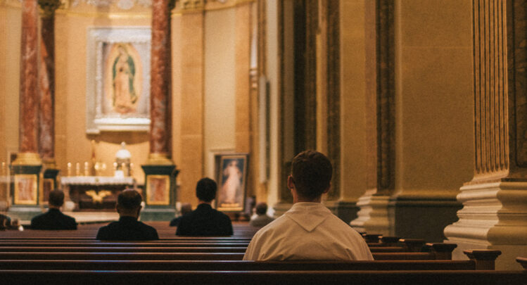 prayerful reflection after Mass in the Guadalupe Shrine Church