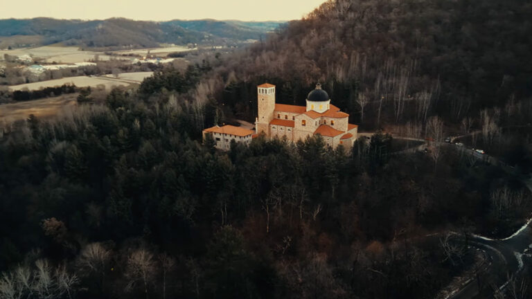 Aerial view of the Shrine Our Lady Guadalupe in La Crosse, Wisconsin.