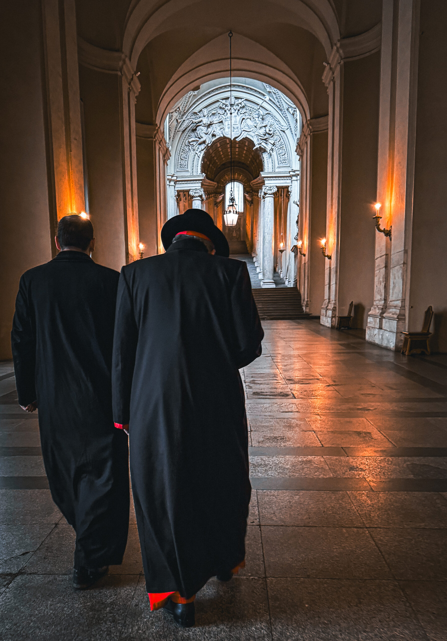 Cardinal Burke Walking through the Scala Regia Cardinal Burke Walking through the Scala Regia