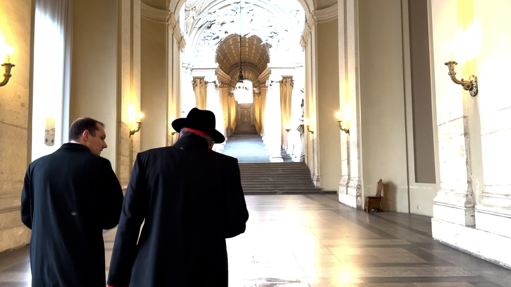 Cardinal Burke in the Scala Regia Cardinal Burke in the Scala Regia