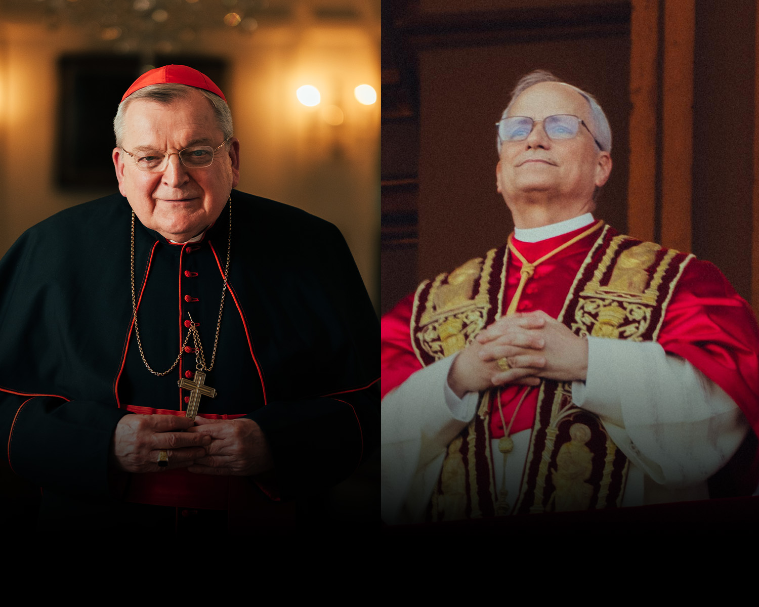 Cardinal Burke alongside Pope Leo XIV