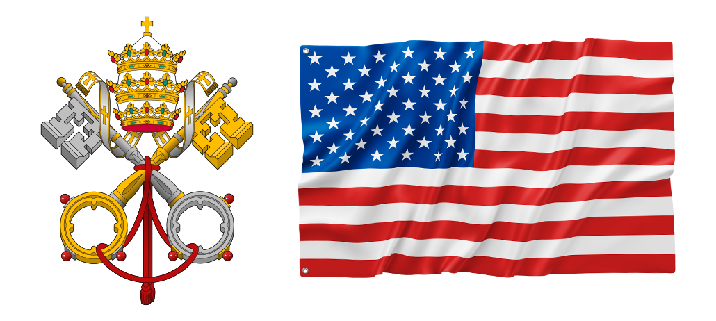holy see coat of arms and american flag