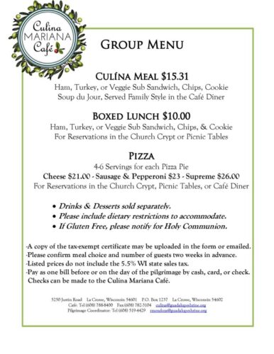 Group Menu updated June 2026